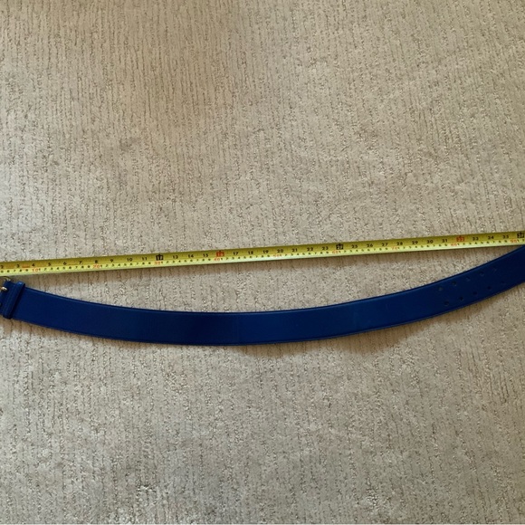 Ralph Lauren Collection Double Prong Wide Calfskin Leather Belt - Blue - Picture 6 of 8